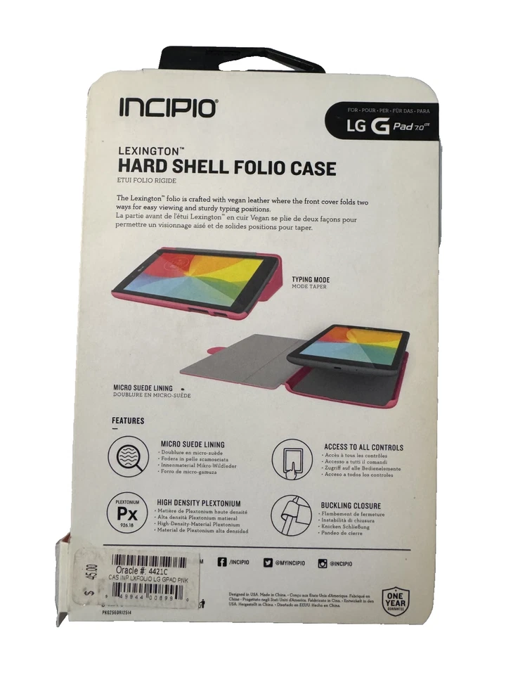 Incipio Lexington Hard Shell Folio Case for LG G Pad 7.0 - Pink - Image 2 of 3