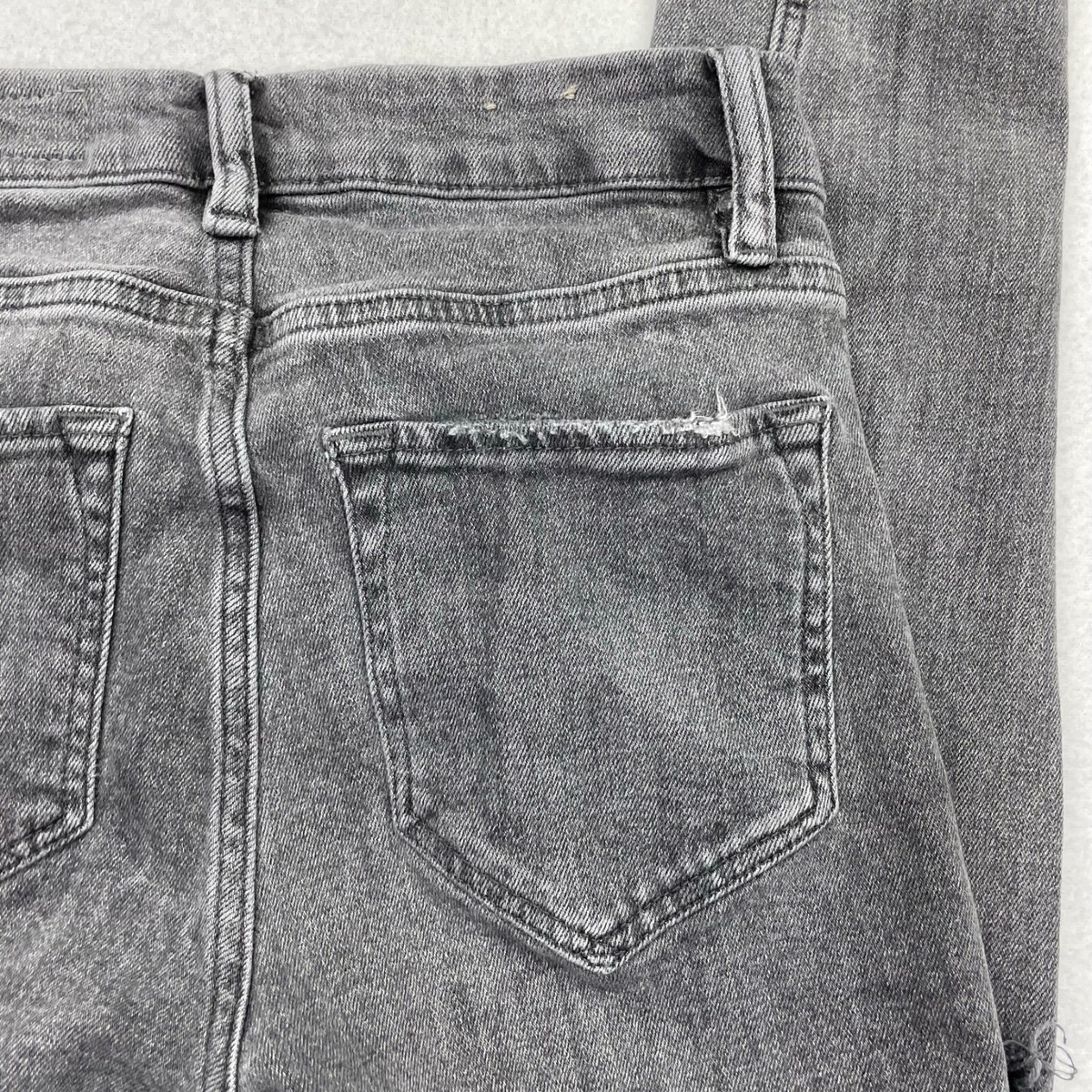 Allsaints Womens Grace Washed Black Slashed Skinny Jeans Size 25 x 31