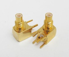 10pcs SMC Male Plug RF PCB Mount Right Angle Connector Gold Plated