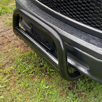 Bull Bar Front Bumper Guard For 2009-2023 Dodge Ram 1500 - Black Steel With Skid Plate