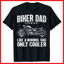 Cool Biker Design For Dad Men Motorcycling Motorcycle Biker Black T-Shirt S-5XL