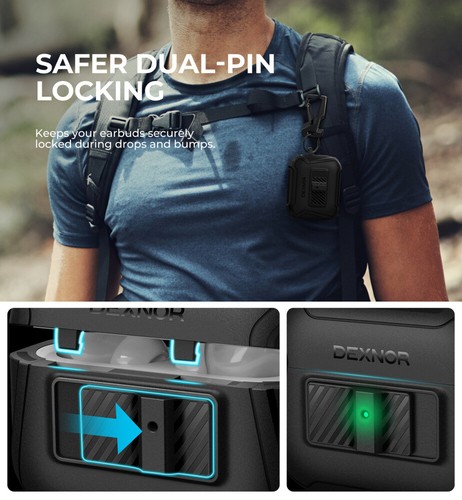 DEXNOR Schutzhülle für AirPods Pro 2 Ohrhörer Stoßfest Robust Cover - Bild 11 von 60