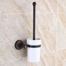 Oil Rubbed Bronze Wall Mounted Bathroom Toilet Cleaning Brush and Holder Set