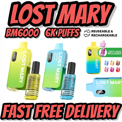 Lost Mary BM6000 Refillable Vape Kit 6K Big Puff Kit 20MG - Free Fast  Dispatch