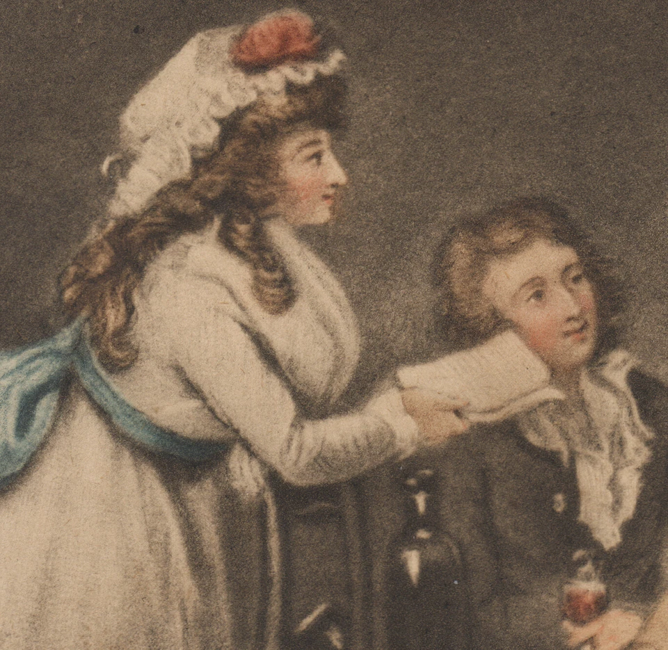 1789 Gravure aquatinte La visite du fermier à sa fille en ville George Morland - Photo 2/4