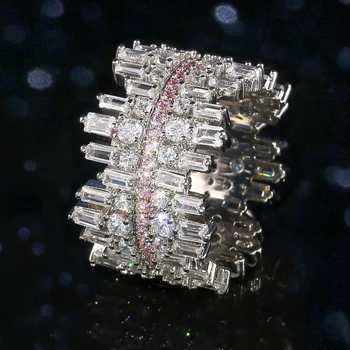 Women 925 Silver Filled Wedding Rings Cubic Zircon Engagement Jewelry Sz 6-10 - Picture 22 of 34