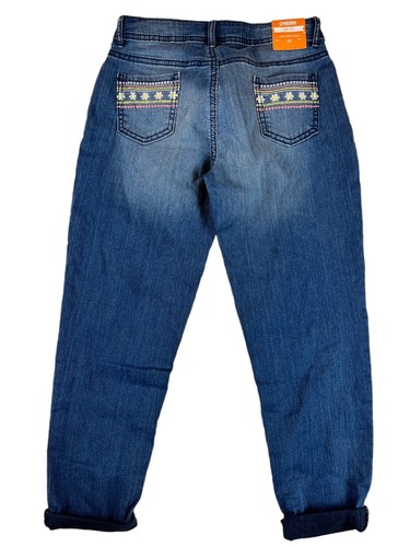 NWT! Gymboree Girls Jeans Embroidered Pockets Boy Fit Adjustable Waist Size 10 - Picture 2 of 12
