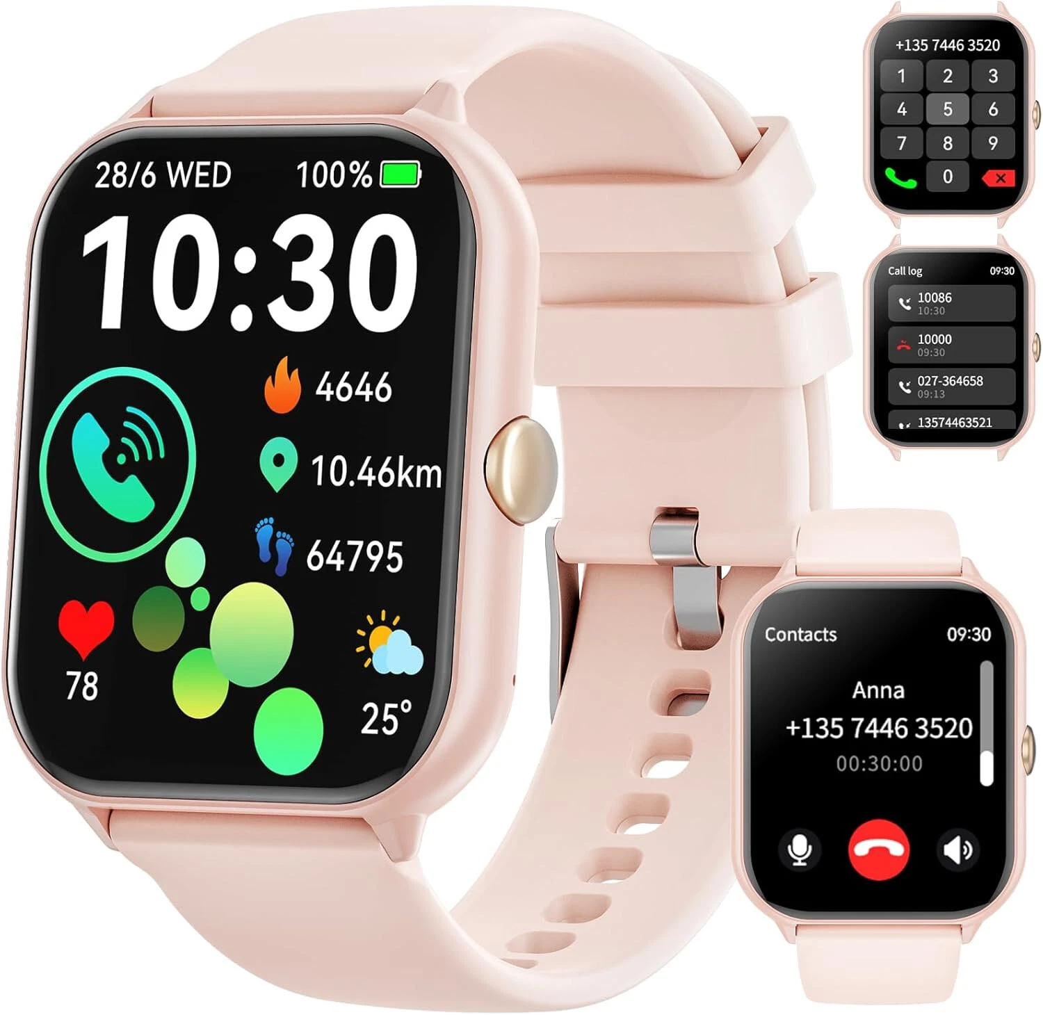Smart Watch for Men and Women with Phone Function Pedometer 1.95 Inch HD