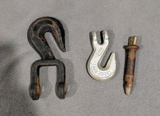 Lot 2 Hooks & Pin: 6.75" Crosby Slip, 4.5" Campbell Grab, 5" x 3/4" HD Pin