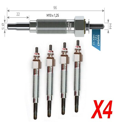4X SVAC HEATER GLOW PLUGS FOR HYUNDAI GALLOPER 2.5 TD 1991-2002 - 11V