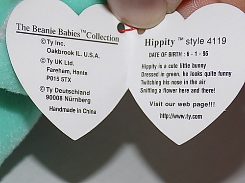 (RARE) Hippity, Hoppity, & Floppity Ty Beanie Babies all with multiple Errors!! - Picture 6 of 10