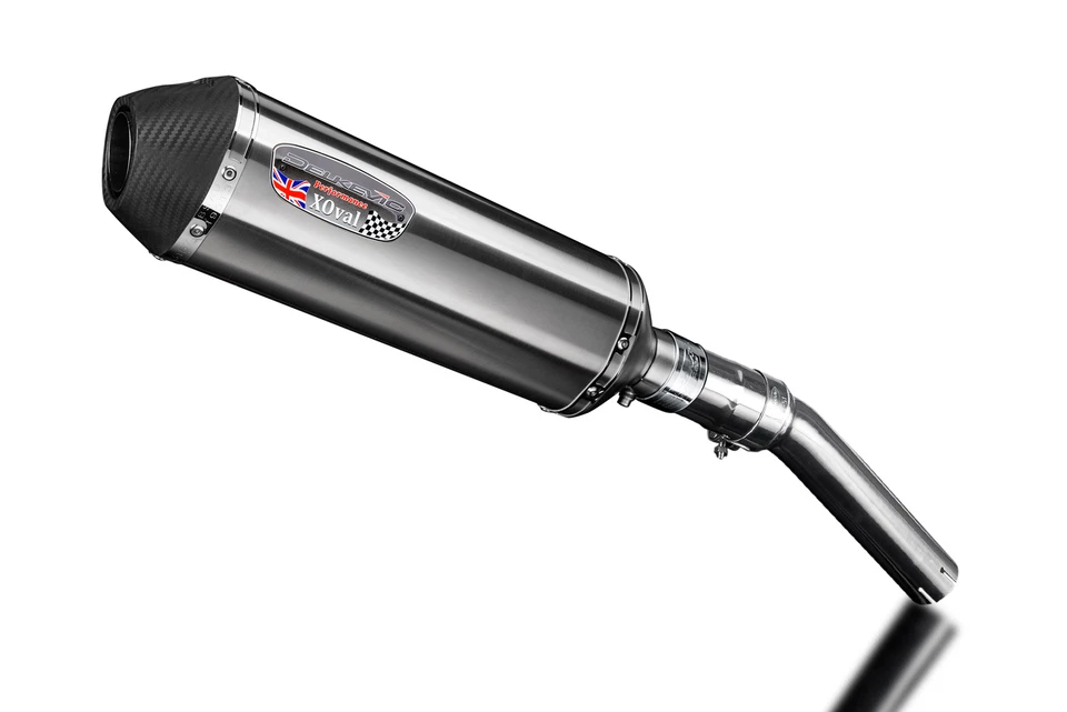 Suzuki DR650S DR650R 1990-1995 Slip On 13.5" XOval Stainless Exhaust Muffler Kit - Image 2 of 4