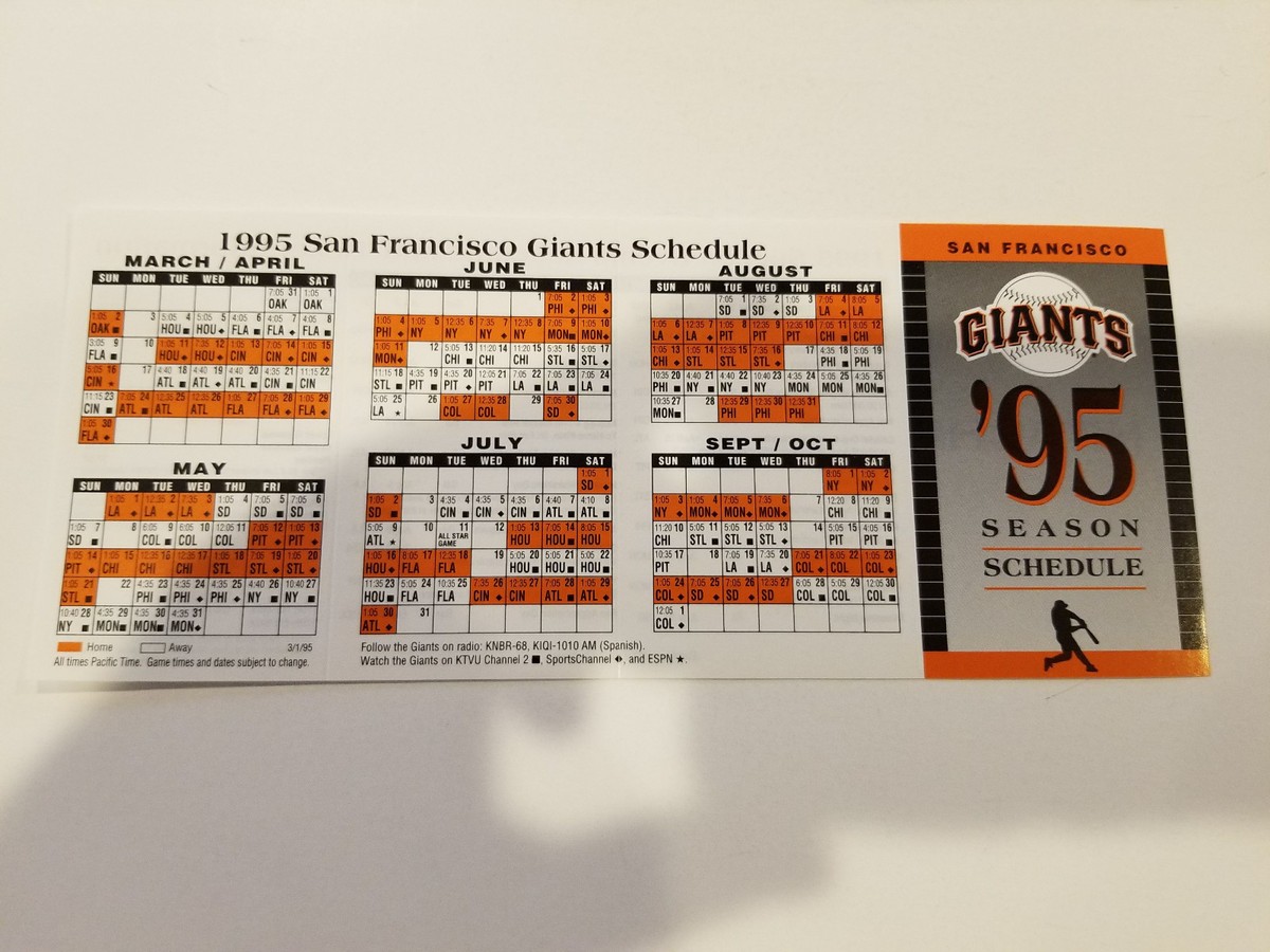 san-francisco-giants-1995-mlb-baseball-pocket-schedule-hitachi-ebay