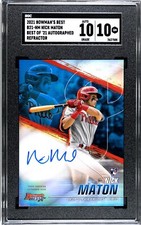 2021 Bowman's Best Nick Maton REFRACTOR SGC 10 w/10 AUTO