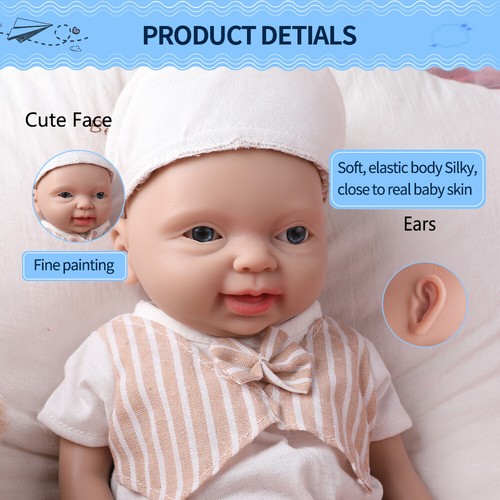IVITA 15" Platinum Silicone Reborn Baby Newborn Full Body Silicone Infant Doll - Picture 28 of 30