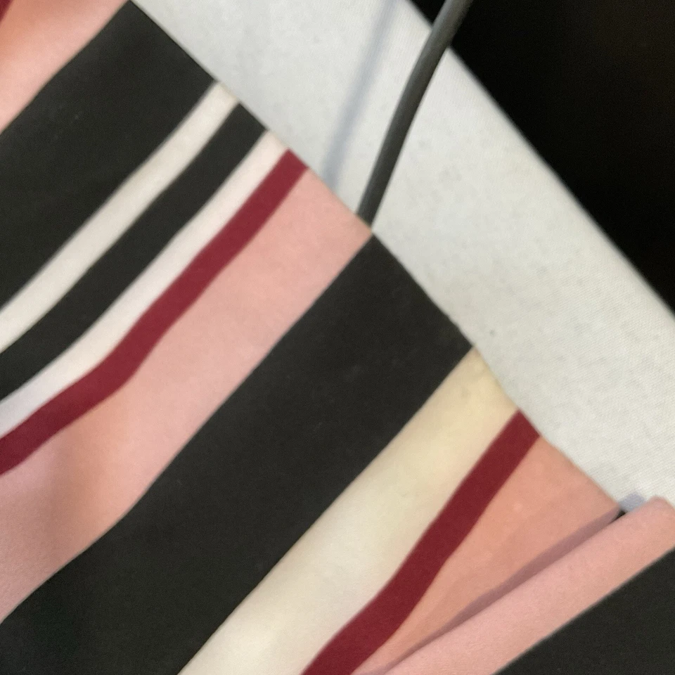 New York & Co. 7th Avenue Pants Striped Paperbag-Waist Womens 12 Pink Black - Image 2 of 4