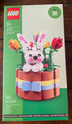 Amazon.com: LEGO Easter Basket 40587 : Toys & Games  EASTER BUNNY HIDING IN A GIFT BASKET OF COLORFUL SPRING FLOWERS 40587 main image 1