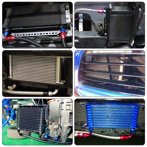 Enfriador de aceite de motor AN8 universal 30 filas + ventilador eléctrico de 7" + kit de reubicación de filtro - Imagen 9 de 10