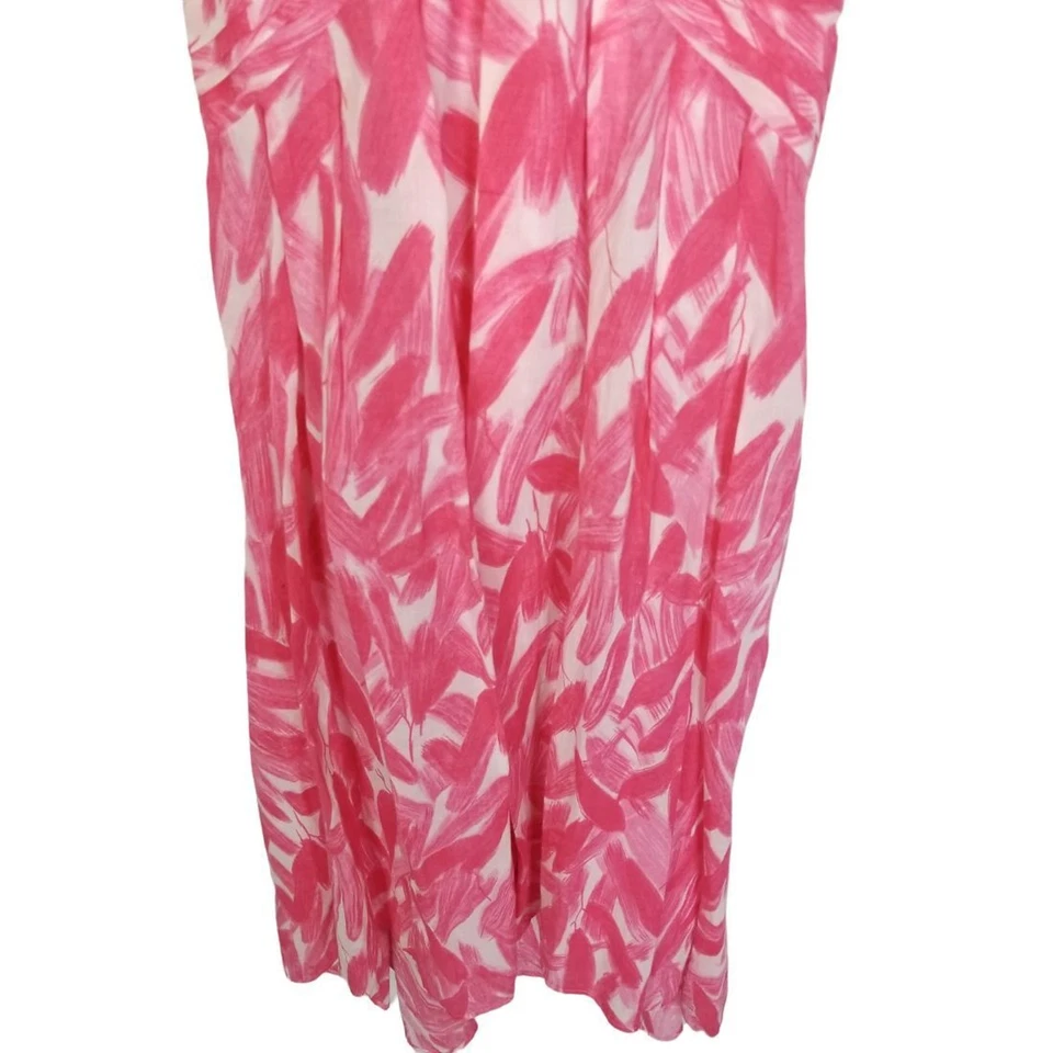 Vestido Anthropologie de matasellos Vestido midi Cintura Imperio 00 Rosa Estampado Pluma Foto 4 de 4