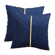 Velvet Throw Pillow Covers 26x26 inch Pack of 26" x 26" Pack of 2 Navy Blue