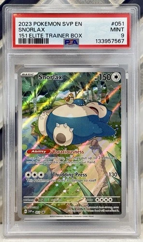 Snorlax 051 151 Elite Trainer Box Promo PSA 9 Mint. Scarlet & Violet Promo Cards