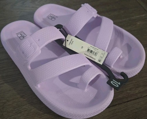 NOBO Women's Comfort Slip On Slide Toe Sandals Color Lavander Size 10 - Picture 11 of 12