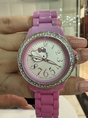 Hello Kitty レディースウォッチ ピンク Women's Hello Kitty Kimora Lee Simmons Pink Ceramic Watch Diamond