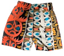 VTG 80s 90s Kids Toddler Abstract Hawaiian Neon Surf Beach Cotton Shorts Size 6