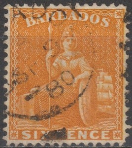EDSROOM-23382 Barbados 55 usato FIONE 9 settembre 1880 annullo
