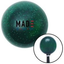 Made In The USA Green Metal Flake Shift Knob w/ M16x1.5 Insert Shifter Auto