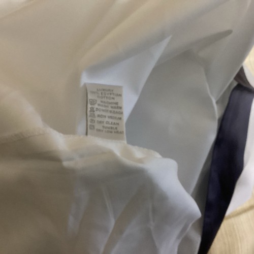 Dea Italy King Sheet SET 100% EGYPTIAN Cotton White/Grey - Picture 6 of 6