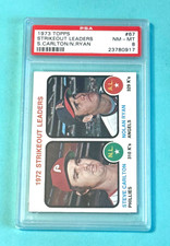 1973 Topps Strikeout Leaders Nolan Ryan & Steve Carlton #67 PSA 8