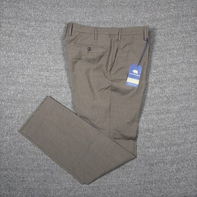 Onward Reserve Walnut Brown Wool Chino Pants Flat Front Dress Mens 38x34 NWT
