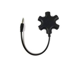 JWCE. Headphone Splitter - 5 Ports for 3.5mm Devices 5 Ways Adaptor Black