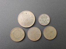 Sweden Silver Lot 5 Coins 1934-1967 Gustaf V & VI 40%-60% Ag 2 Kr 1 Kr 50 Ore
