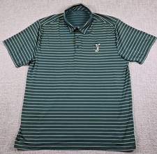Under Armour Disney Mickey Mouse Golf Polo Shirt Green Yellow Stripe Mens Sz 2XL