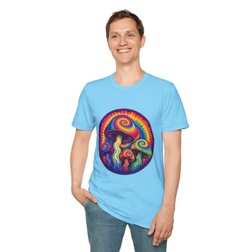 Tie Dye Mushroom Psychedelic Trippy Retro Hippie Natur Unisex Softstyle T-Shirt - Bild 58 von 112