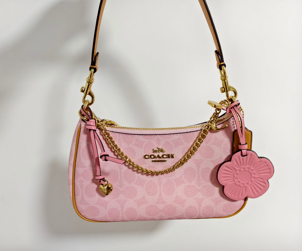 NWT CEA20 Coach Teri Shoulder Bag In Signature Canvas With Charms