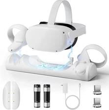 Magnetic VR Charging Dock for Meta Quest 2 & Controllers - Fast & Safe Charging