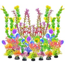 AQUANEAT Artificial Aquarium Plants, Fish Tank 1.25 inches, Multi Color