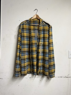 トップス Rick Owens 21SS PHLEGETHON larry shirt Rick Owens Larry Shirt in Yellow Acid Plaid | eBay