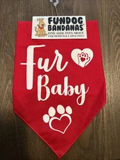 FUR BABY Bandana Fundog Triangle Bandana For Medium & Large Dogs RED