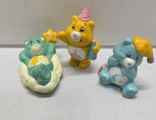 LOT OF 3 VINTAGE 1983 CARE BEARS PVC TOY FIGURES BIRTHDAY BEDTIME WISH
