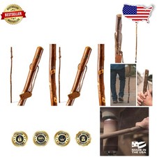 Handcrafted Hawthorn Wood Walking Stick - 55 Inch Trekking Pole for Men  Women