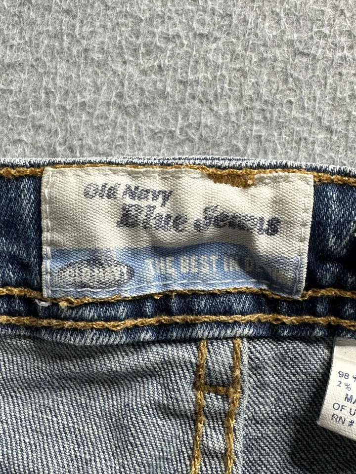 Falda vaquera antigua azul marino para mujer 12 azul denim elástico informal dobladillo crudo estilo Y2K Foto 4 de 4