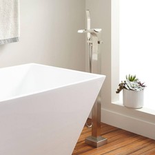Waterfall Free Standing Tub  Shower Faucet - Brushed Nickel