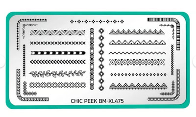 Maniology Chic Peek BM-XL475 Nail Art Stamping Plate - Retired HTF - New