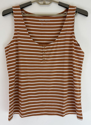 QVC Rachel Hollis Ltd Tank Top w/ Snap Front Detail Sienna Size Large A368005