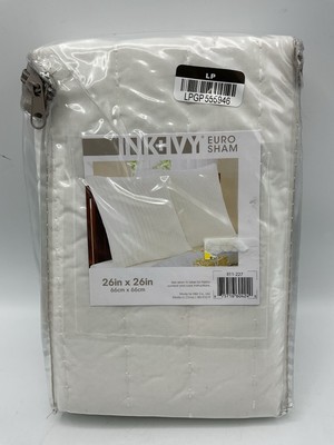 Ink + Ivy Euro Sham 26in x 26in White 100% Cotton