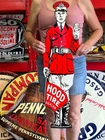 Vintage Old Style Steel Sign Hood Tires NOT Porcelain Made USA 36"x10"